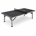 Table de ping-pong intérieure noire 274 × 152,5 × 76 cm avec structure métallique argentée